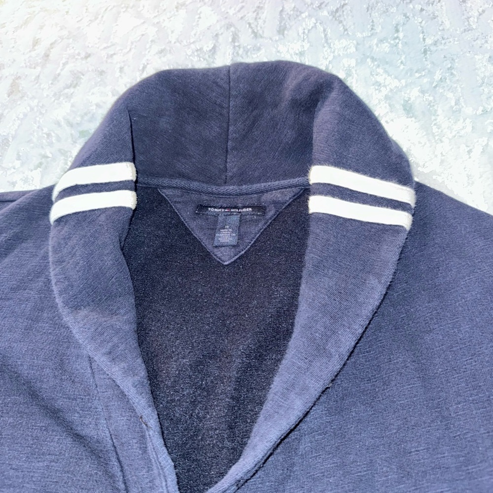 Tommy Hilfiger Navy Varsity Jacket with White Accents - Picture 3 of 6
